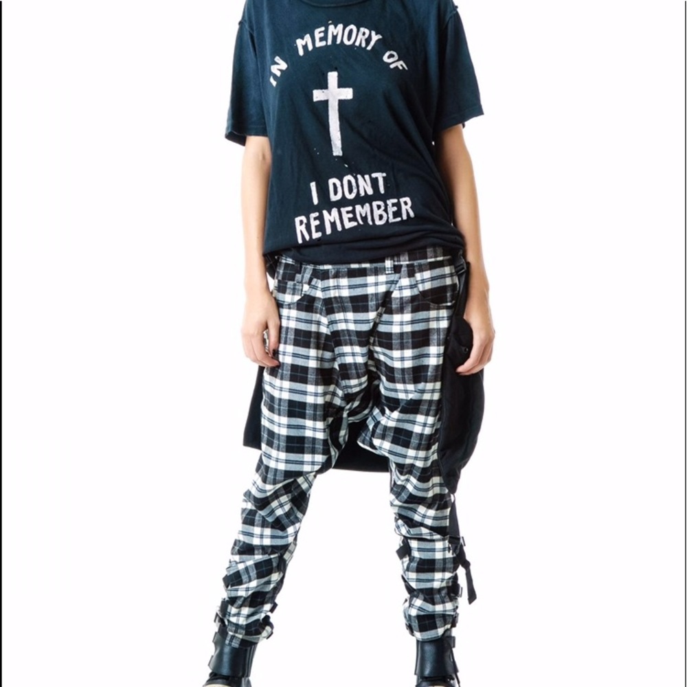 Tartan and buckle plaid pants